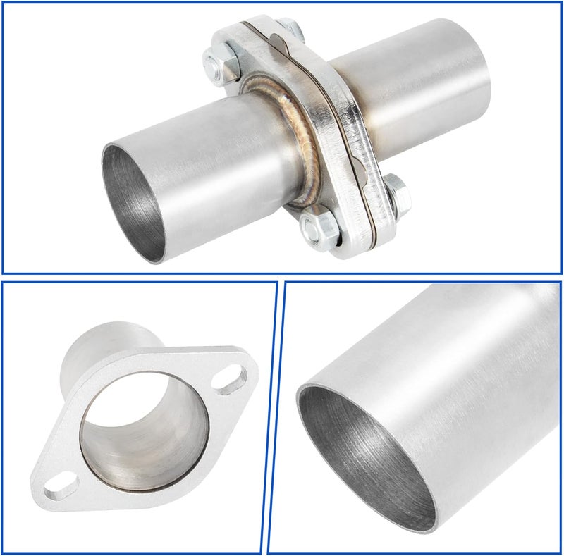 SVULK Exhaust Flange Repair Pipe Kit, 2.25" ID/57mm to 2.25" OD with Stainless Steel Gasket Pipe and 2 Bolt, Quick Fix Flange Pipe Joint, Universal Fitment - Image 5